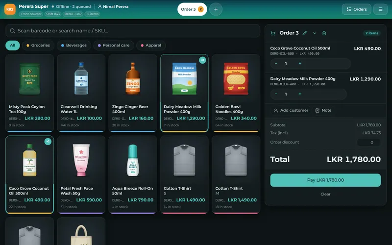 Power cut or no signal? Keep selling; the sales wait on the till and send themselves when you are back online.